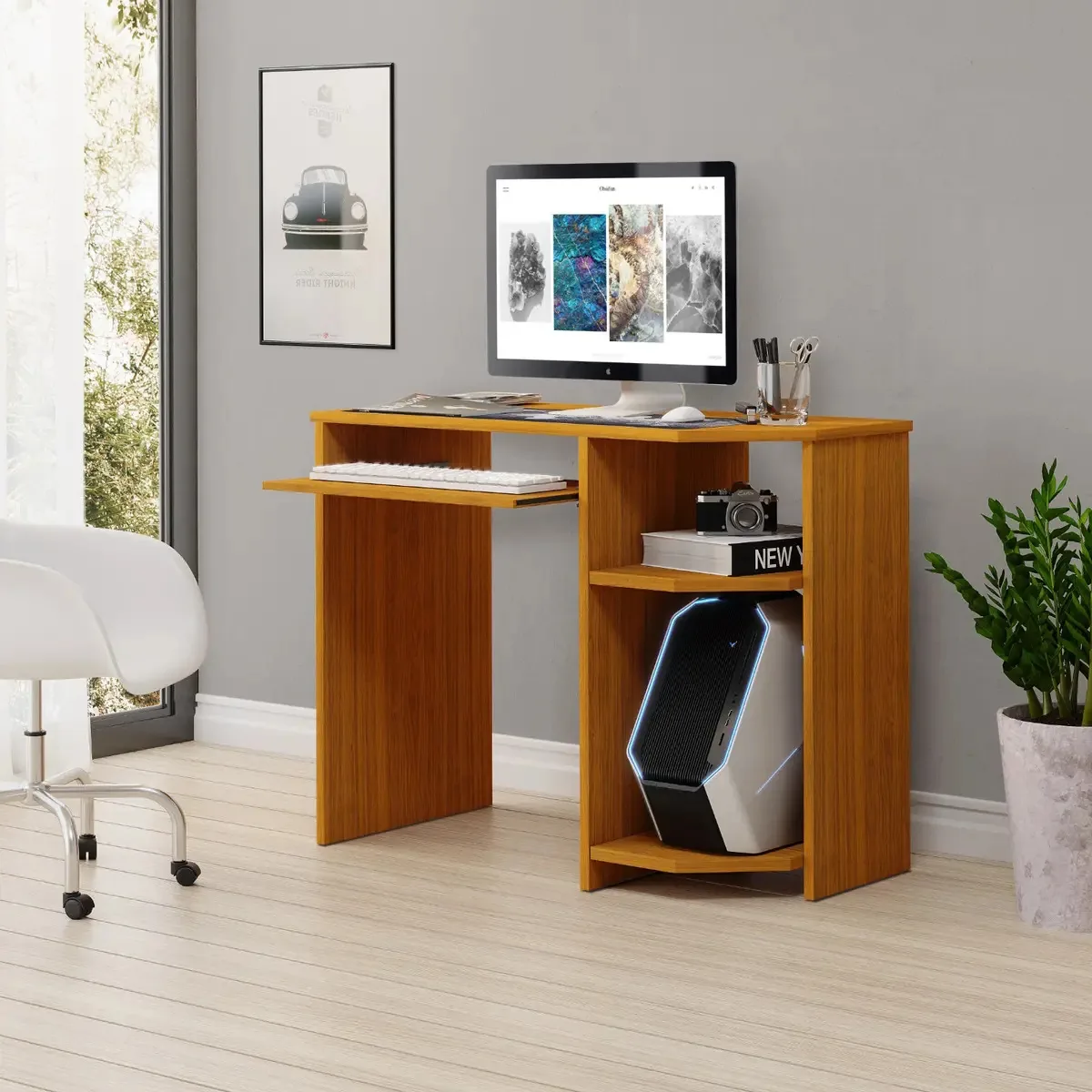 Mesa Escrivaninha Para Estudo E Trabalho Taos Em Madeira Nature Casa Lustre Moveis