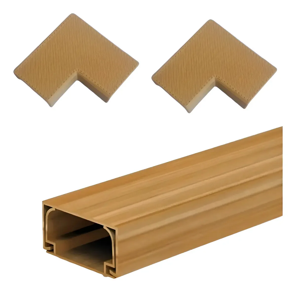 Canaleta Pvc Cerejeira Durin 2m + 2 Cotovelos Planos 20x10mm