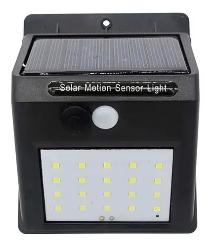 Luminária Energia Solar Led Sensor Presença Prova D'água 20w