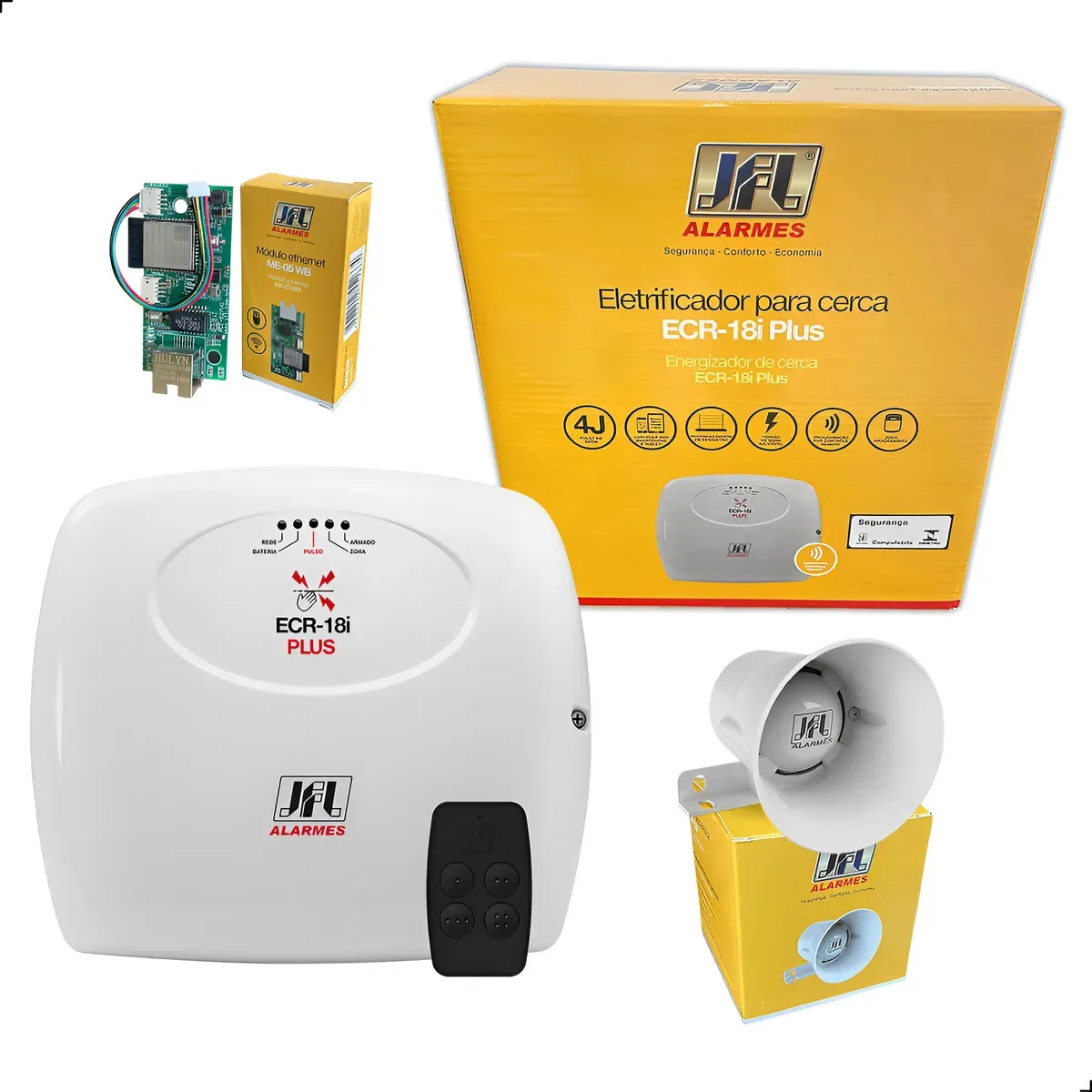 Eletrificador Ecr-18i Plus Com Ethernet Me-05wb E Sirene Jfl
