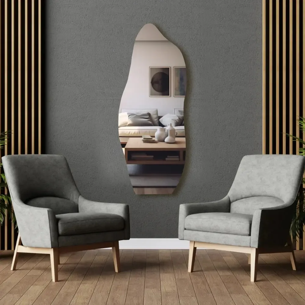 Espelho Orgânico Vmex 80cm Polido Moderno Para Sala Quarto Banheiro