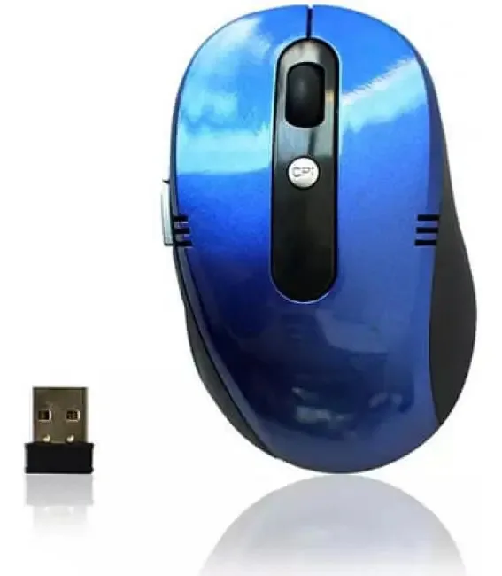 Mouse Óptico Nano Sem Fio Azul para Computador e Notebook