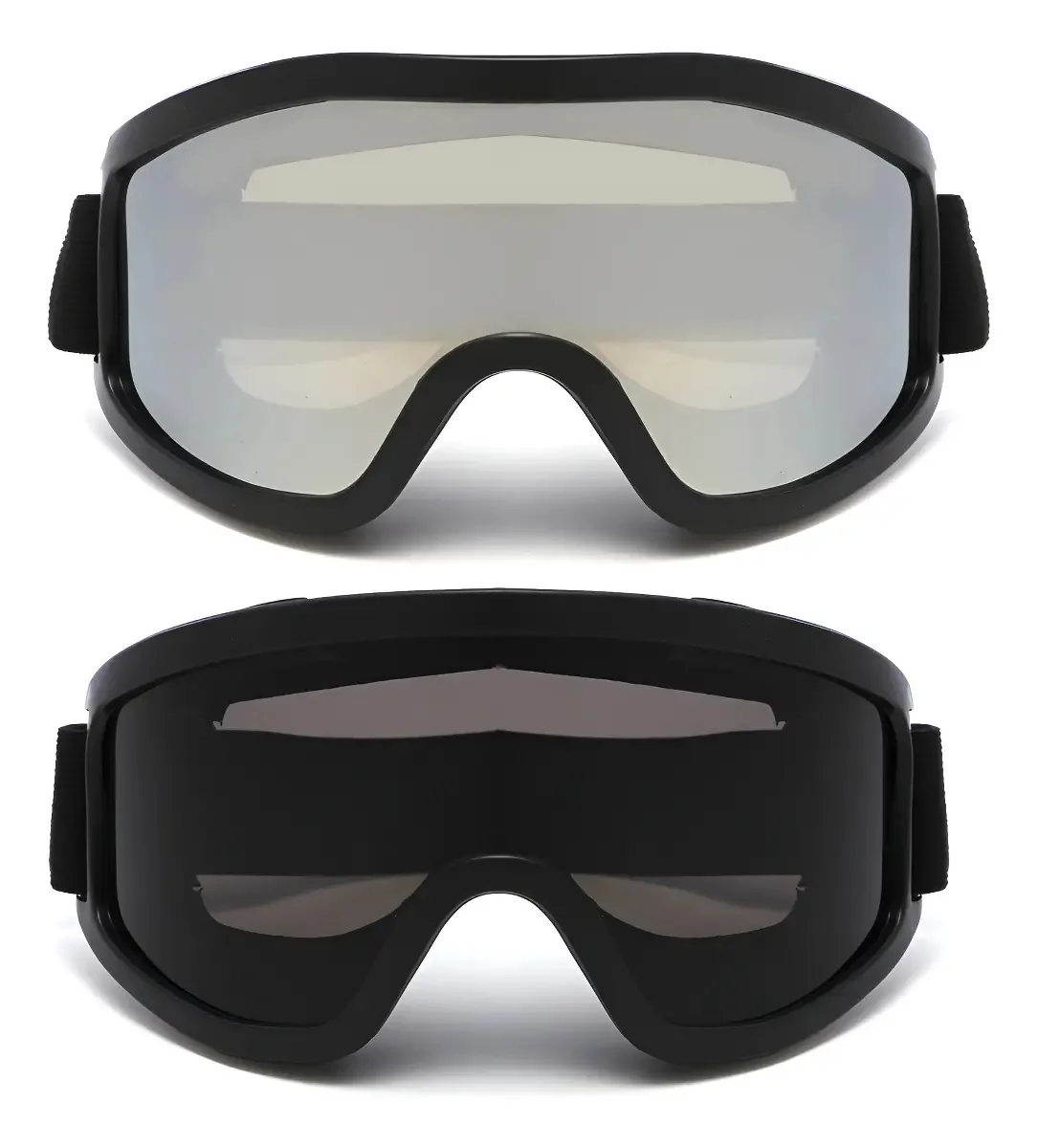 Kit 2 Óculos Esportivo para Jet Ski e Snowboard com Lentes Pretas e Prateadas