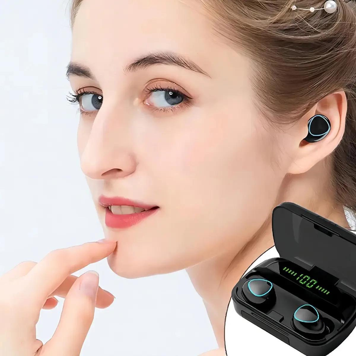 Fones Ouvido Estéreo Display Bluetooth Ipx4 Tws 5.1 Led Hifi