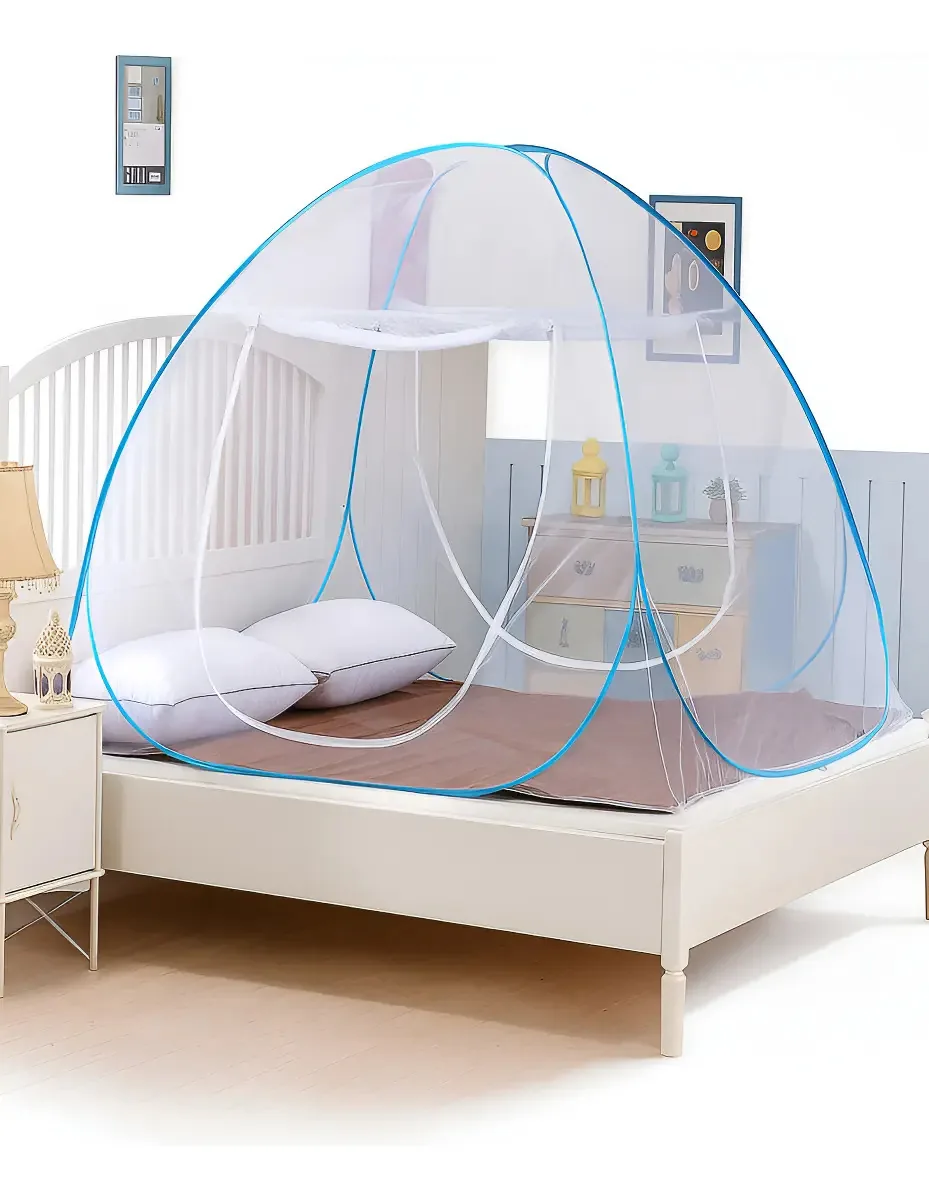 Mosquiteiro Tenda Casal Dobrável Portátil Azul H2C 100x190cm