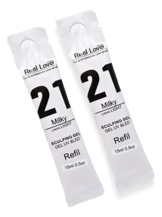 Gel Refil Real Love 15ml Unha Light Kit 2 Geis Da Mesma Cor Cor #21