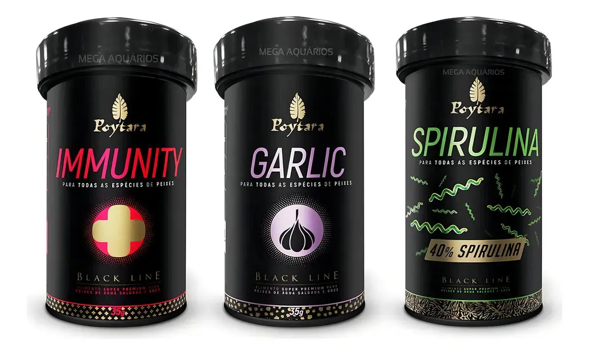 Poytara Garlic + Immunity + Spirulina Kit Ração Peixes Kp1