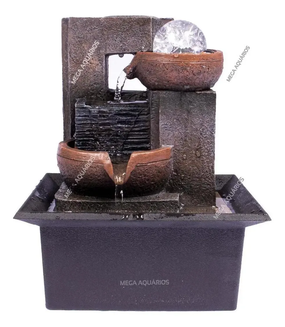 Fonte De Água Pequena Para Jardim Meditação Led 295