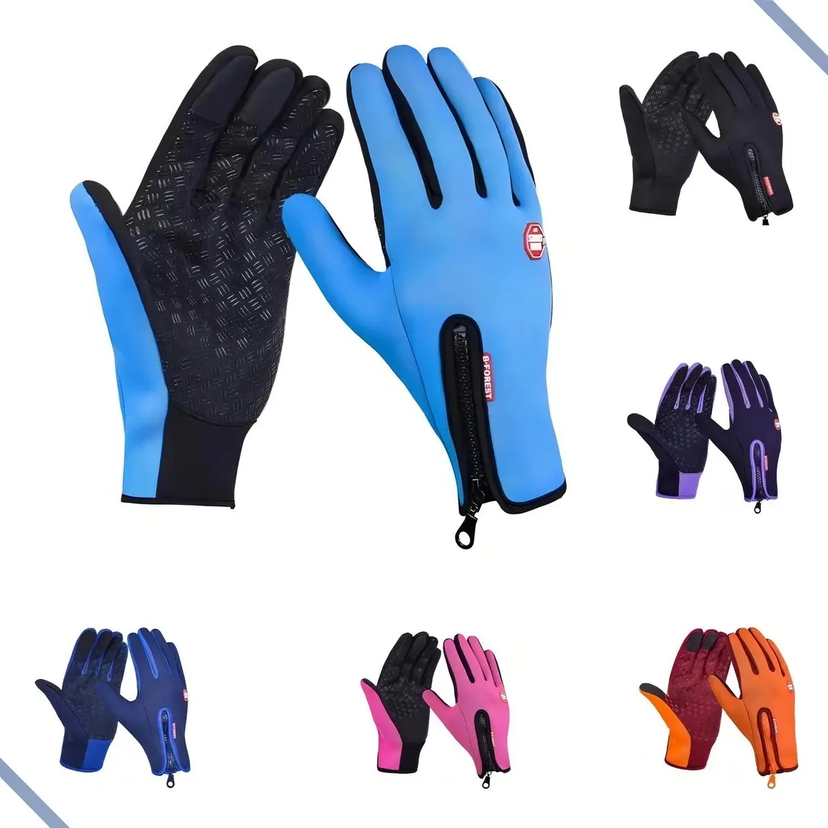 Luva Térmica Para Motoboy, Parapente, Asa Delta Quadriciclo Cor Celeste Tamanho G