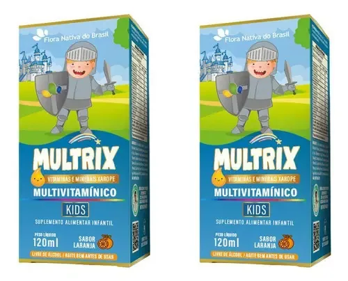Kit 2x Multrix Xarope Infantil Vitaminas A A Z 120ml Flora