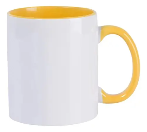 Caneca Cerâmica Sublimação Interior Amarelo 325ml Dizzy