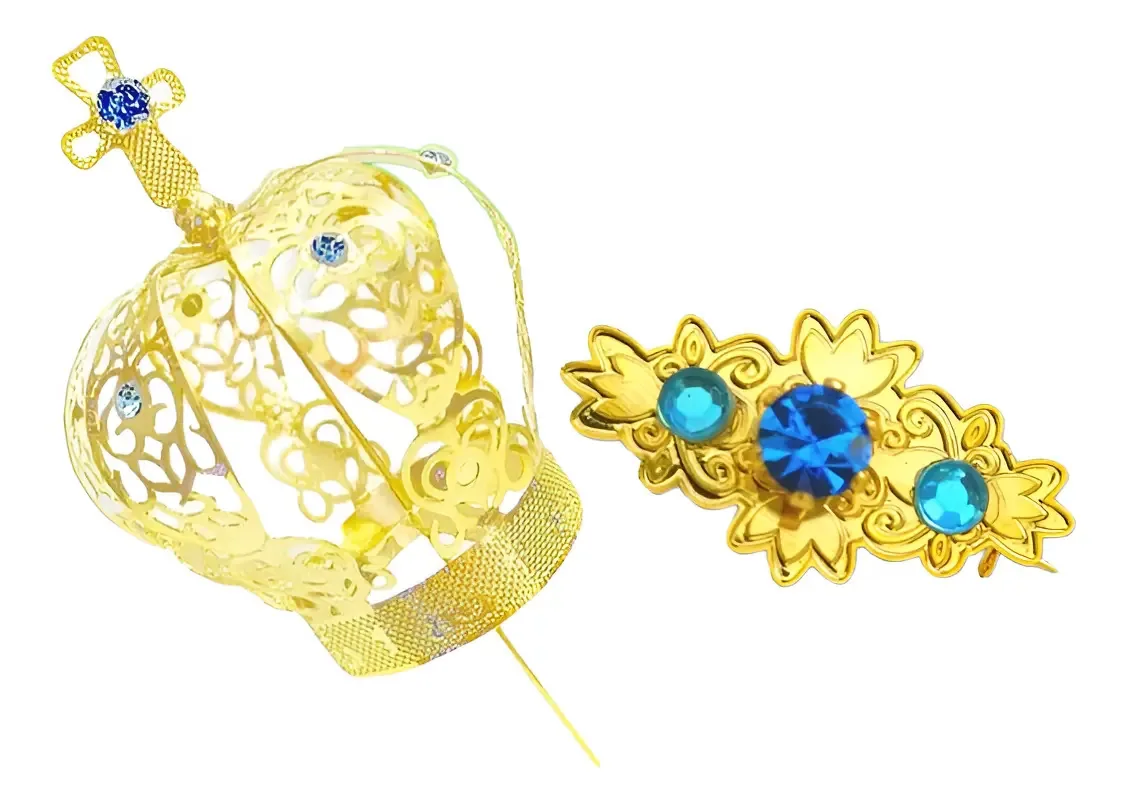 Broche acessórios para manto com design religioso Divinário dourado