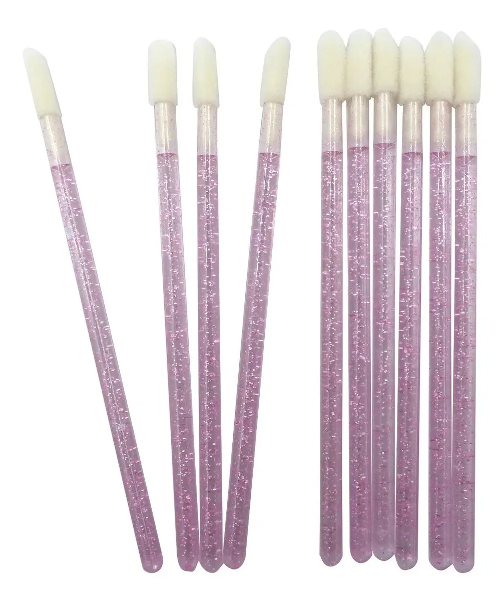 50 Hastes Flexíveis Cotonetes Batom Lash Extensão Cílios