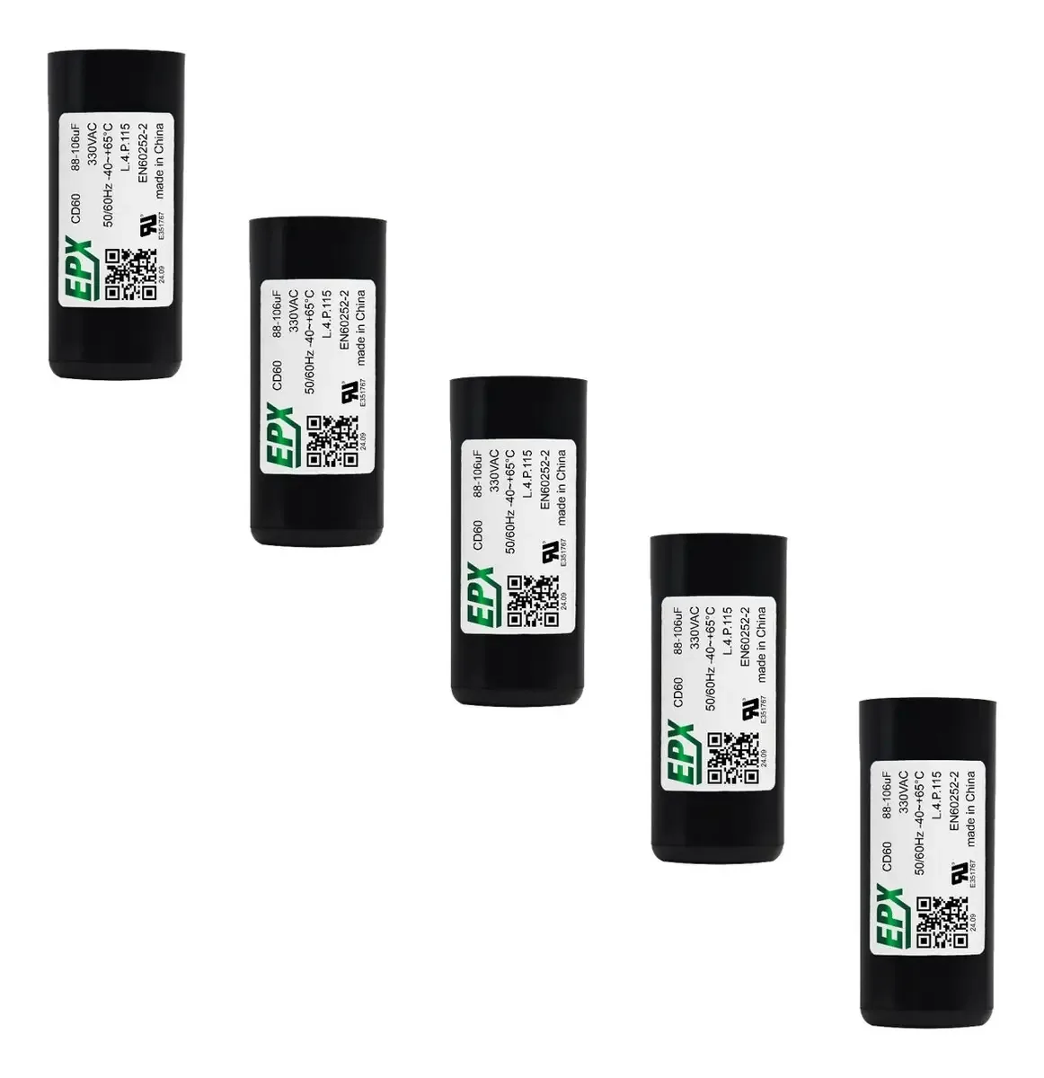 Kit 5 Capacitores De Partida Eletrolitico 88-106uf 330v