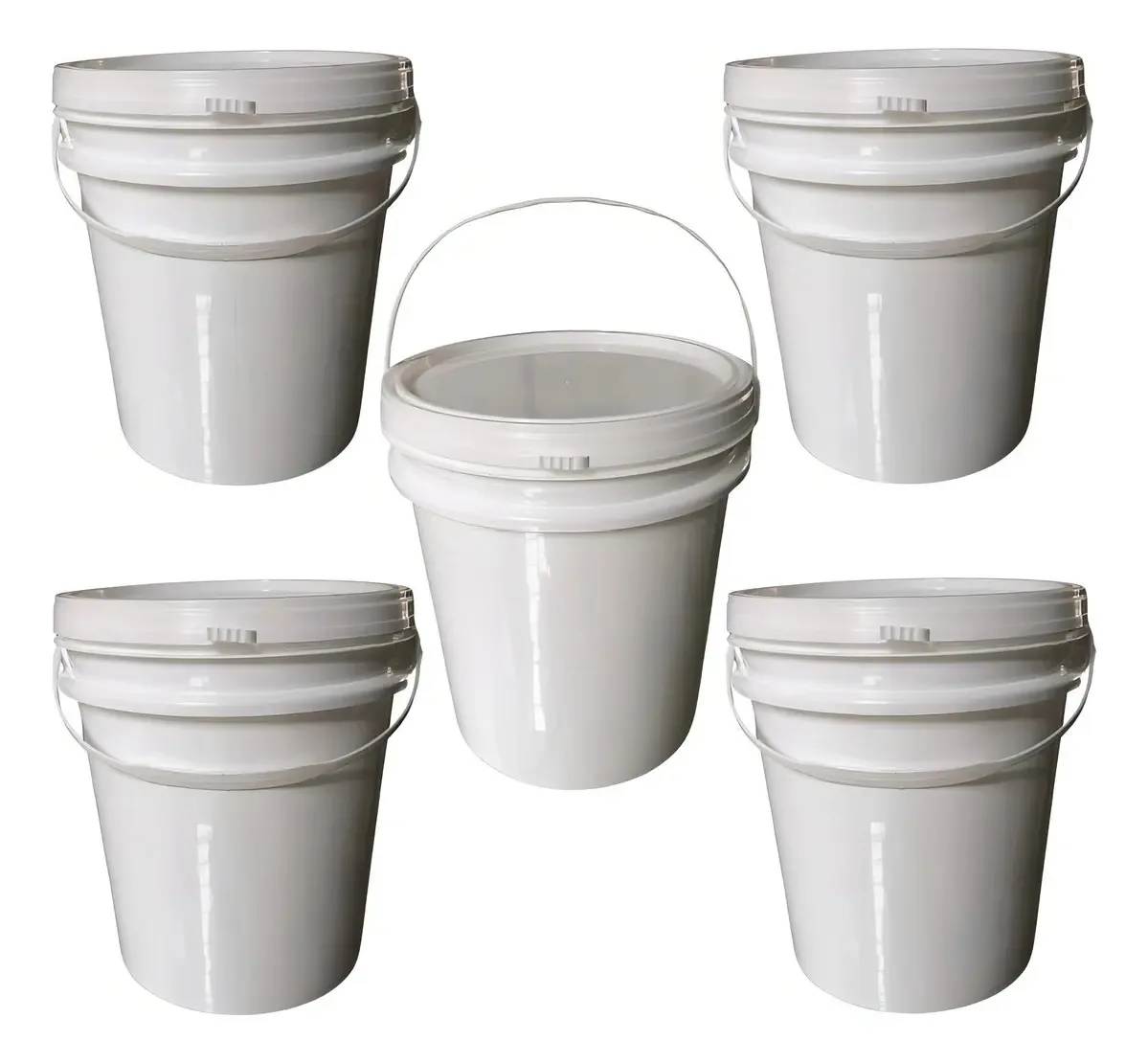 Balde Para Graxas De 5l Com Tampa 5 Pçs