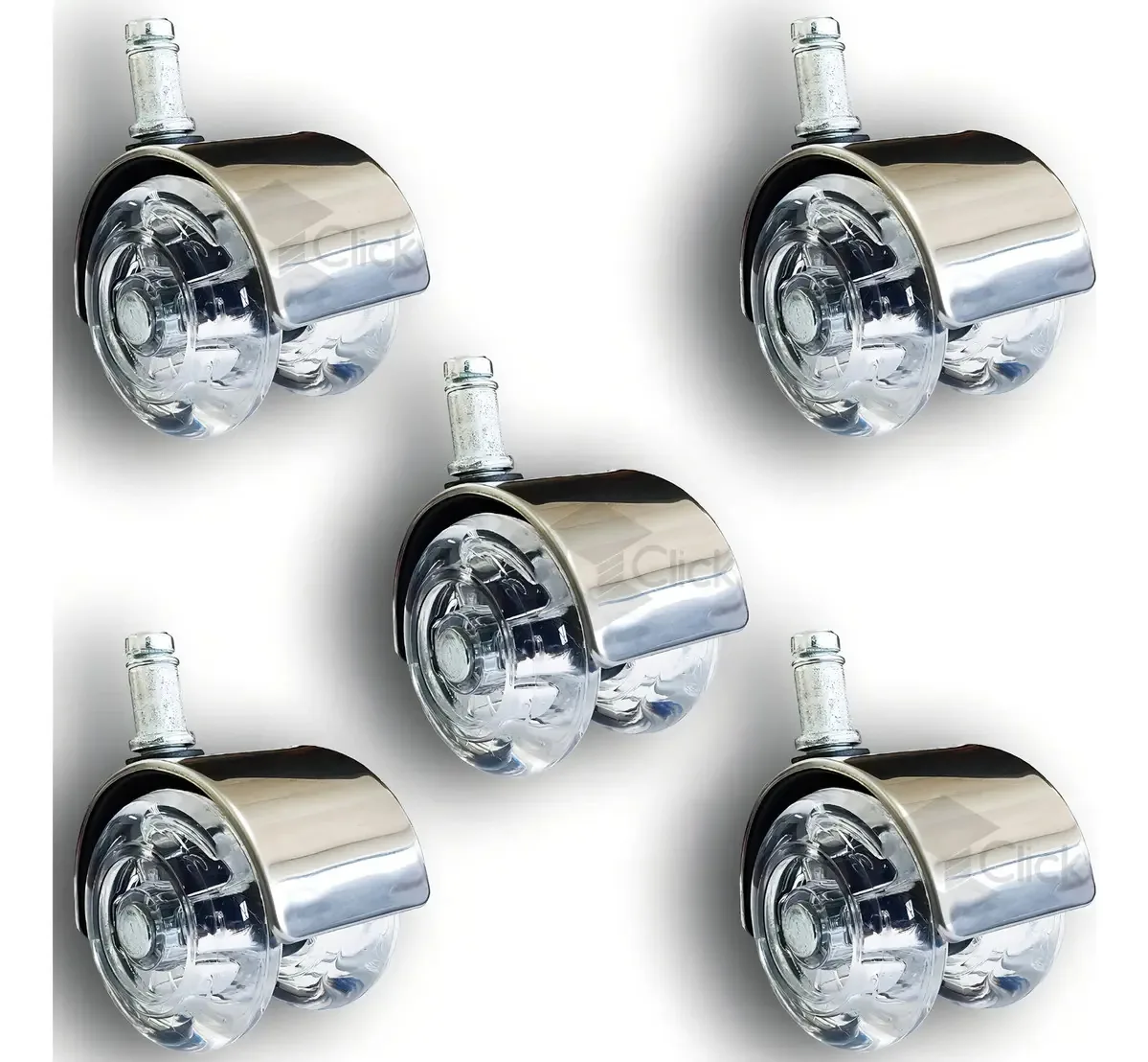 5 Kit Rodízios Gel Inox P Escritorio P Carrinhos