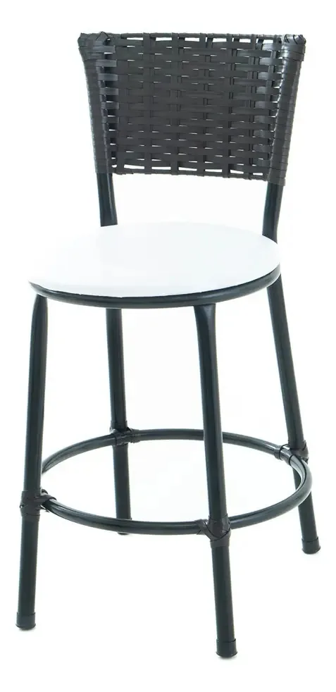 Banqueta Baixa Junco Tabaco Estilo E Conforto Cor Branco