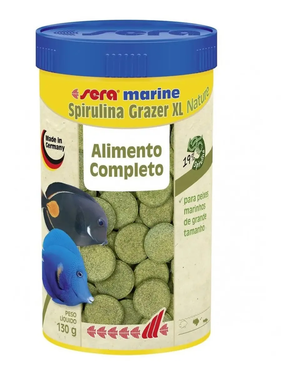 Ração Sera Marine Spirulina Grazer Xl 130g Peixes Grandes