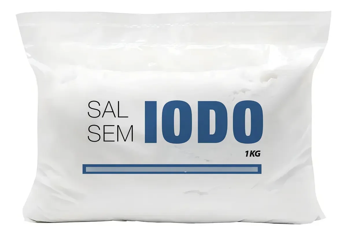 Sal Sem Iodo Moido 1kg Mossoró iodoterapia cozimento salgar alimentos tratamento de peixes