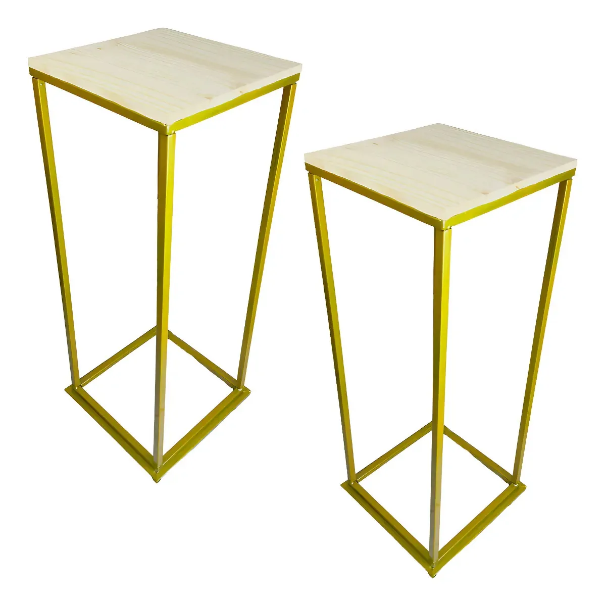Coluna Decorativa Casa Útil Estilo Romano Dourado com Base 80cm para Festas