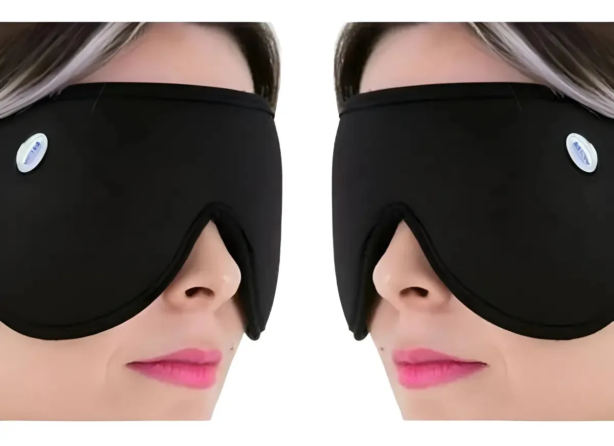 Kit 2 Máscaras Dormir Bioativa 3D Poliamida Poliéster Preta Famara Viagens