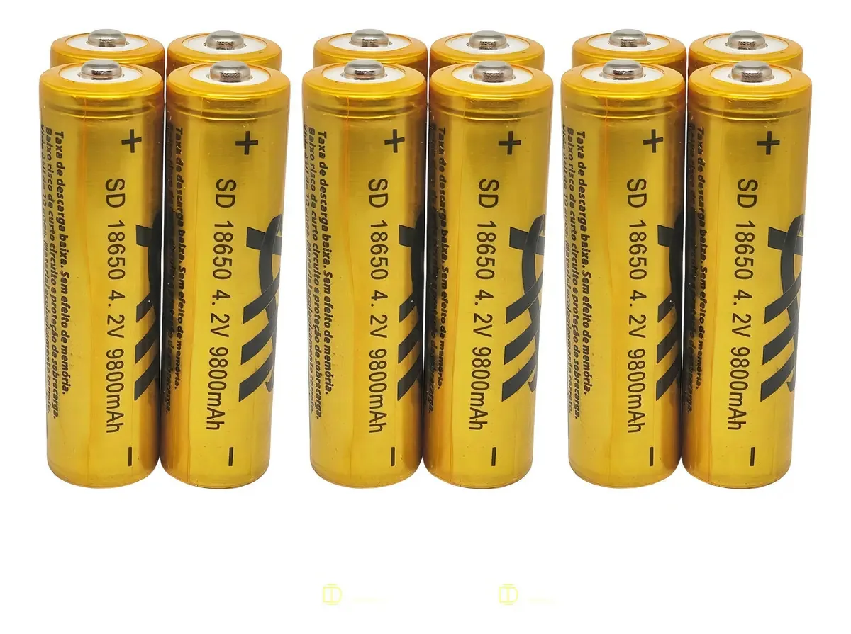 12 Baterias Recarregável 18650 9800mah 4.2v Lanterna Tática