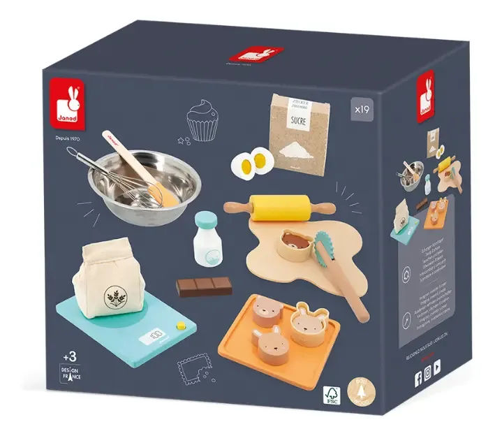 Brinquedo Kit De Confeitaria Cozinhando Doces Janod