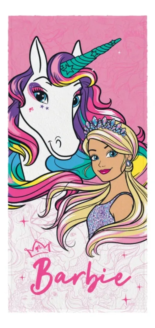 Toalha Banho Infantil Algodão Personagens P/ Menino E Menina Barbie