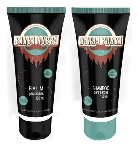 Kit Balm + Shampoo Para Barba Bigode 100ml Barba Rubra