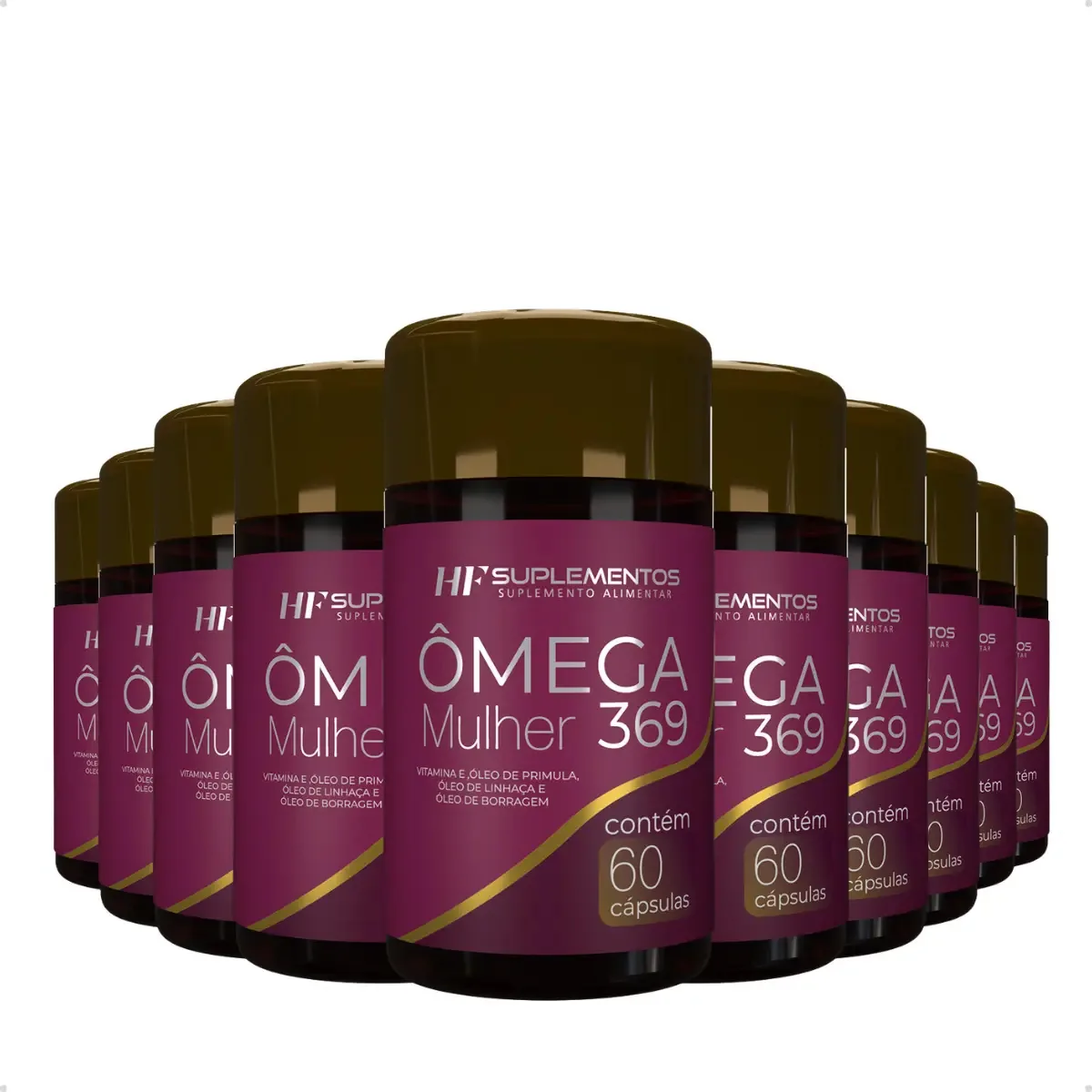 10x Omega 3 6 9 Mulher 60 Caps Hf Suplementos