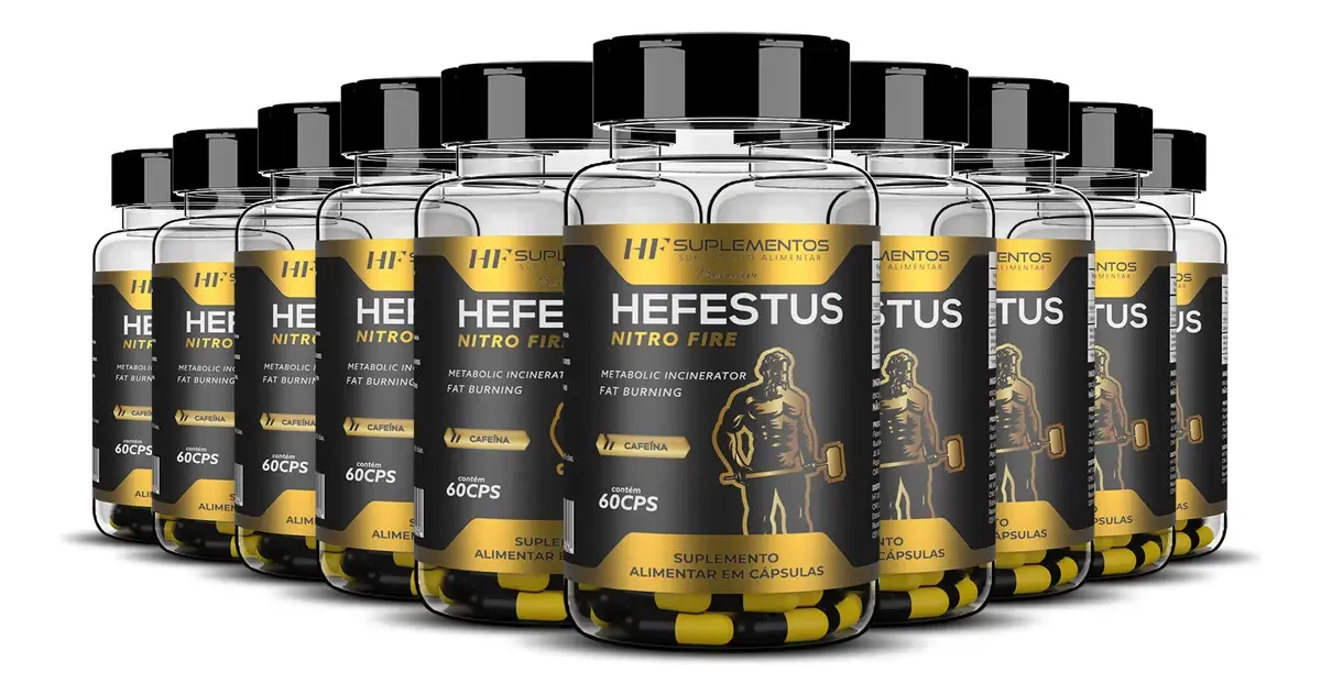 10x Hefestus Nitro Fire Fat Burning 60caps Hf Suplementos