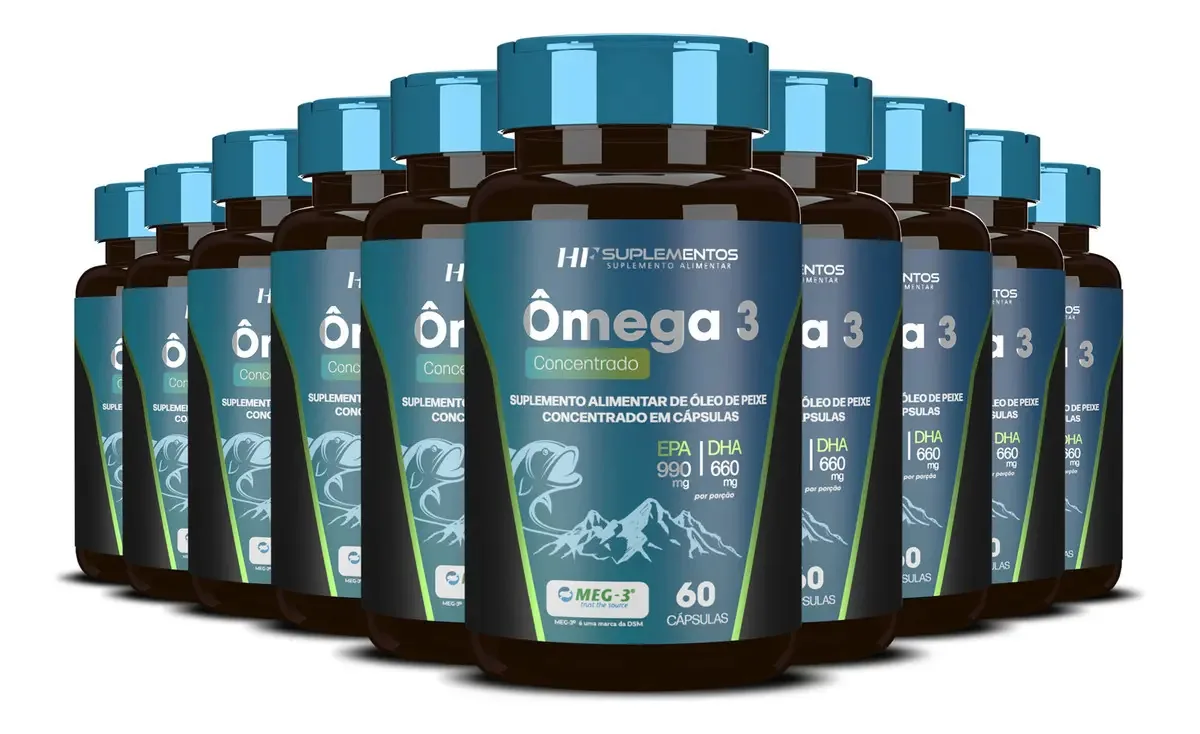 10x Omega 3 Concentrado 60 Caps Hf Suplementos