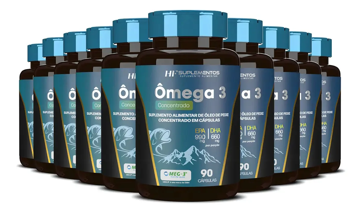 10x Omega 3 Concentrado 90 Caps Hf Suplementos