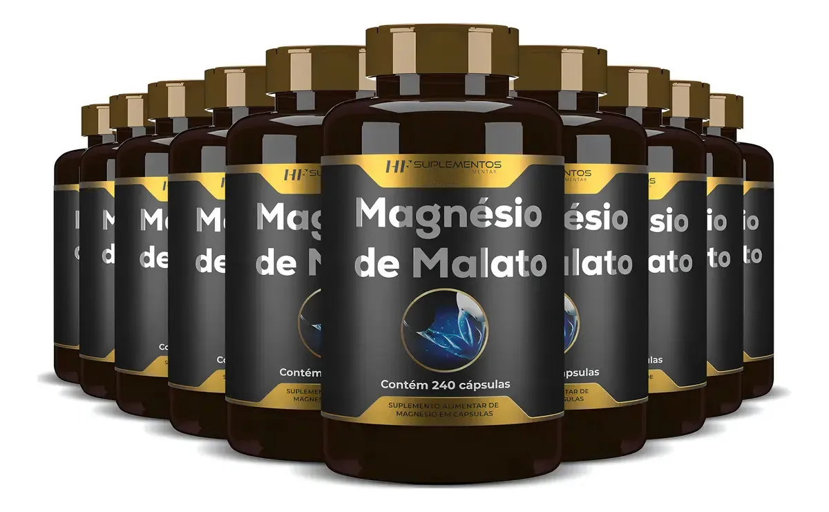 10x Magnésio De Malato Premium 240caps Hf Suplementos