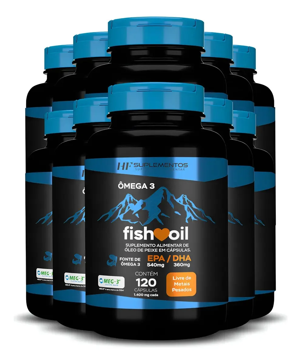 100x Omega 3 Fish Oil 120caps Hf Suplementos