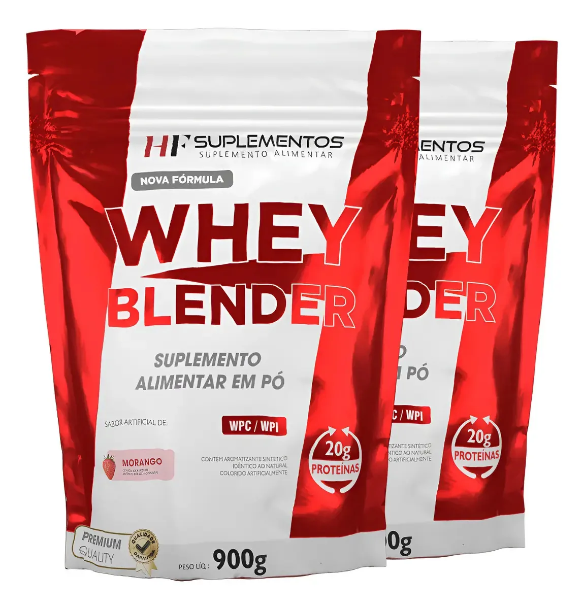2x Hipercalorico Isolate Mass 3kg Morango Hf Suplementos