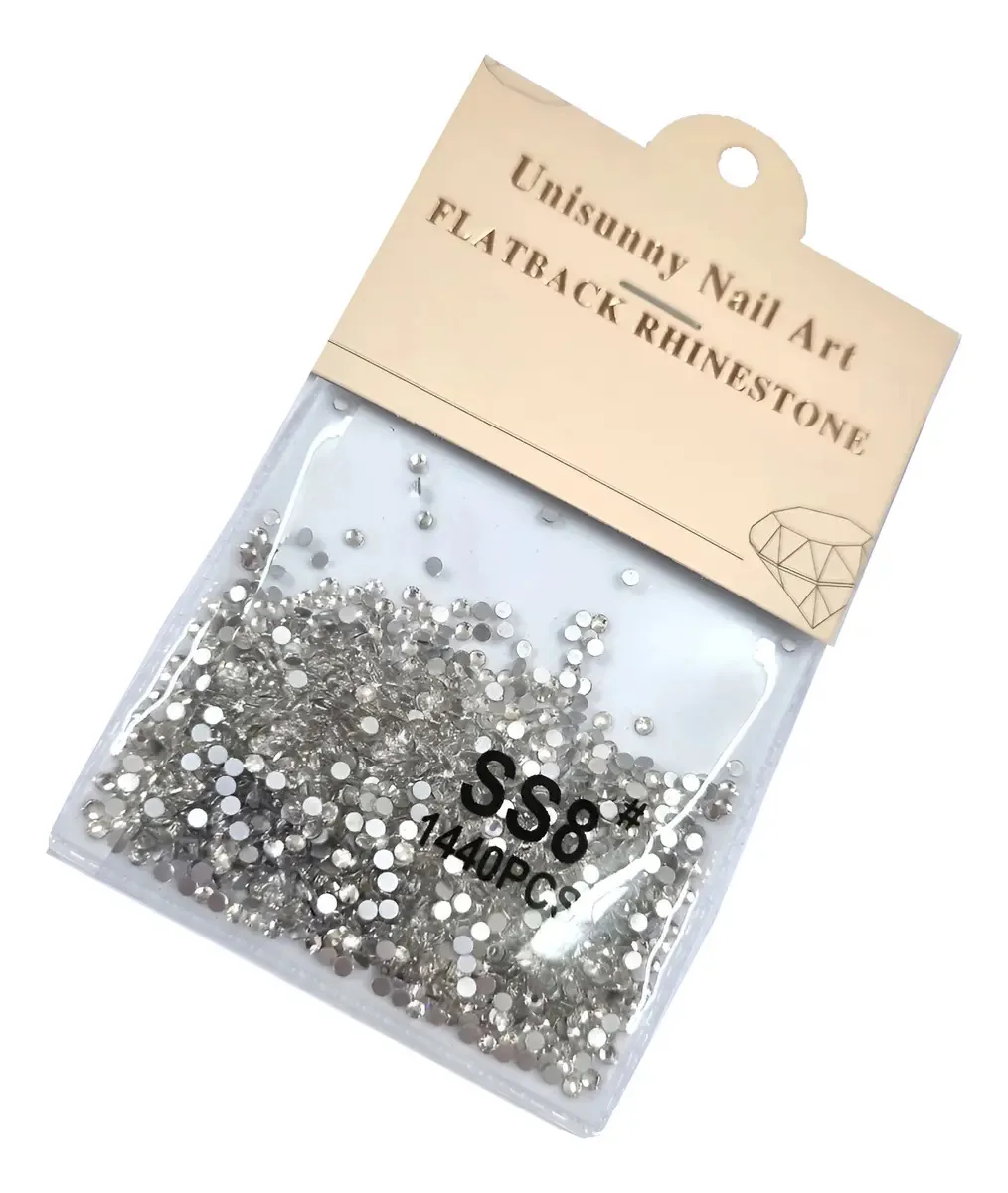 1440pç Strass Cristal Unha Decoração Alongamento 2,5mm Ss08 Cor Incolor