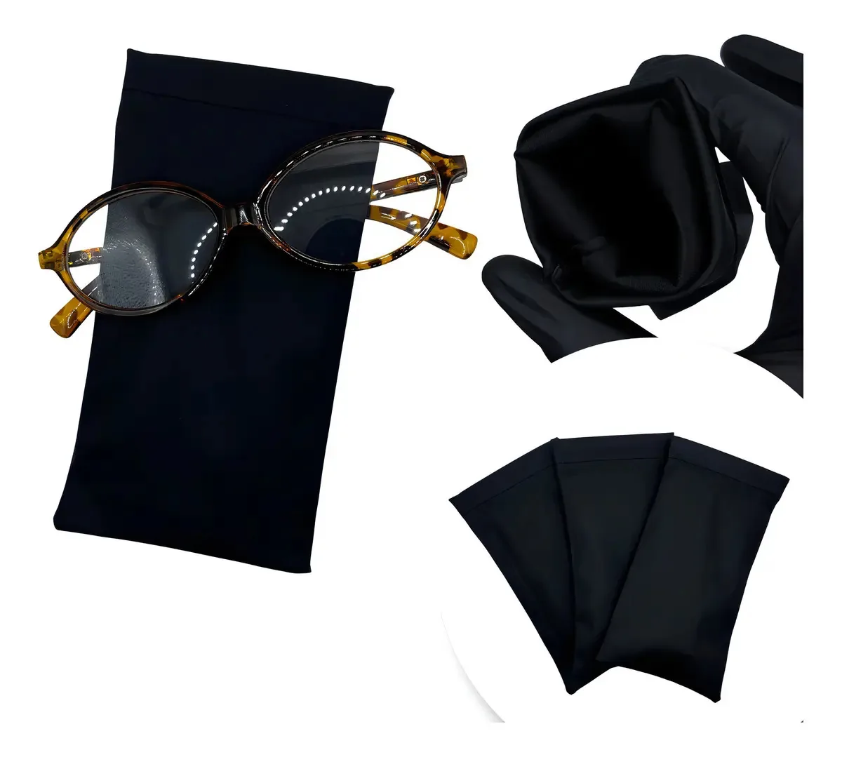 Kit 3 Capas Para Óculos de Sol Joachim Sintético Hidrofóbico Preto