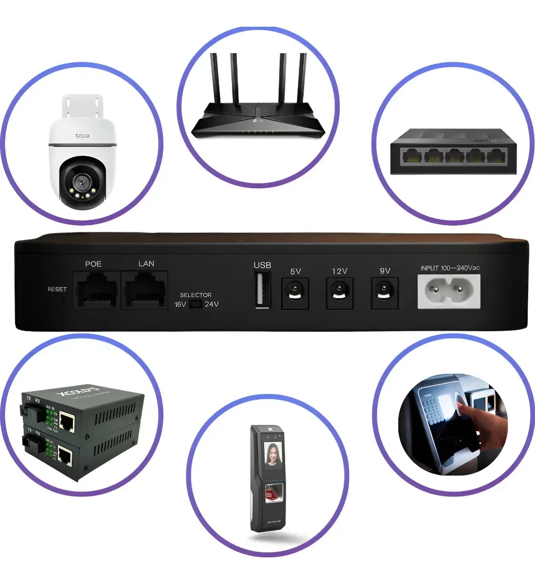 Nobreak P/ Câmera Segurança Roteador Ups Usb Poe Internet Preto XCOLDS