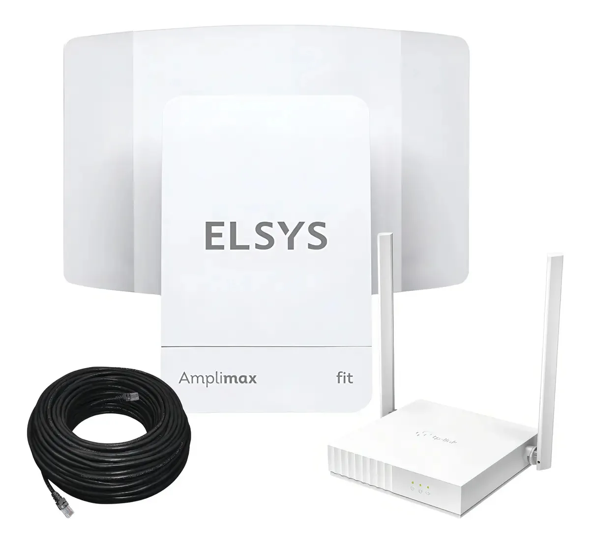 Kit Amplimax Modem 4g Internet Rural + Roteador + Cabo 50m