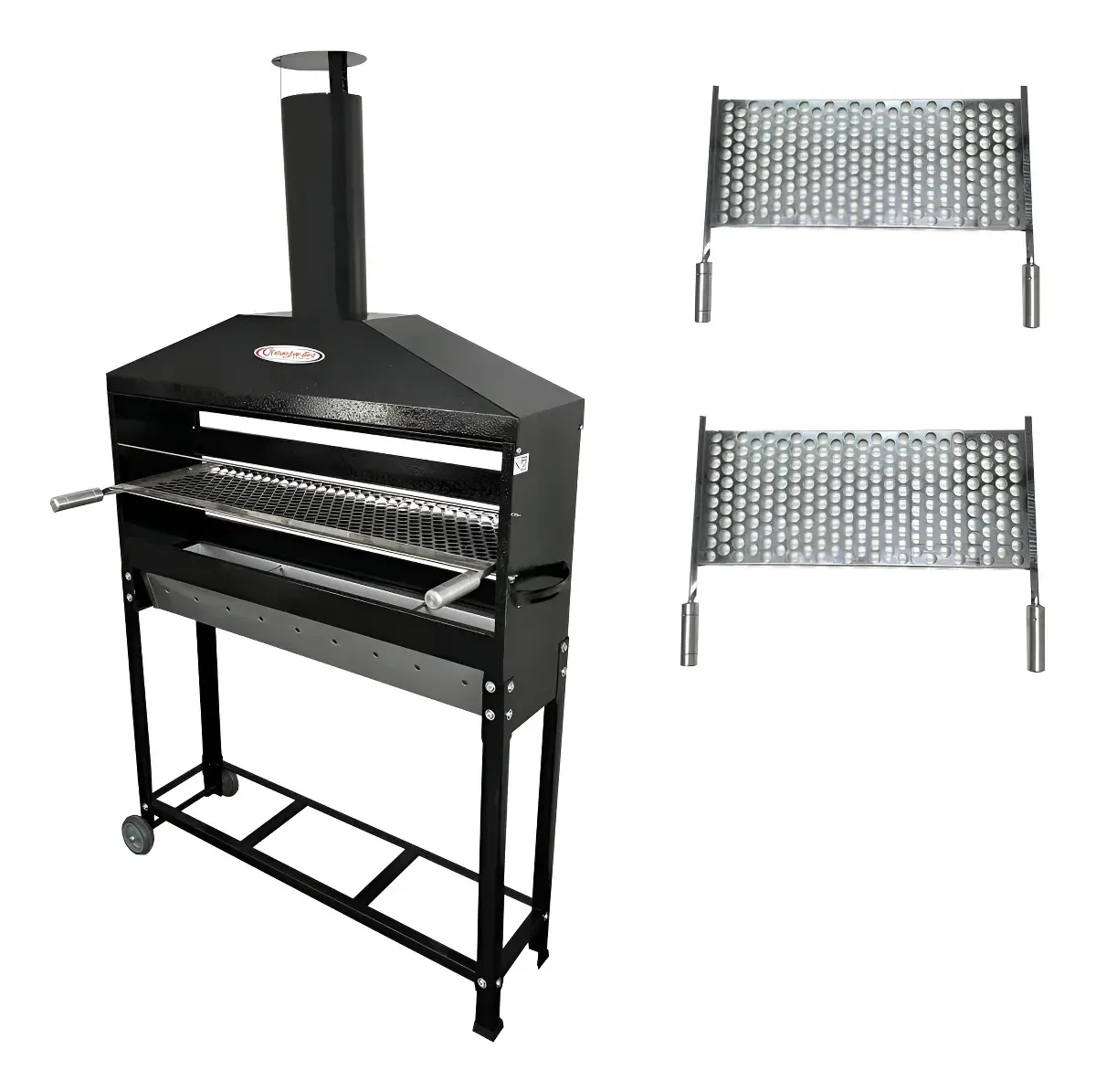 Churrasqueira Móvel Gastroshop Equipamentos Inox Carvão 2 Grelhas
