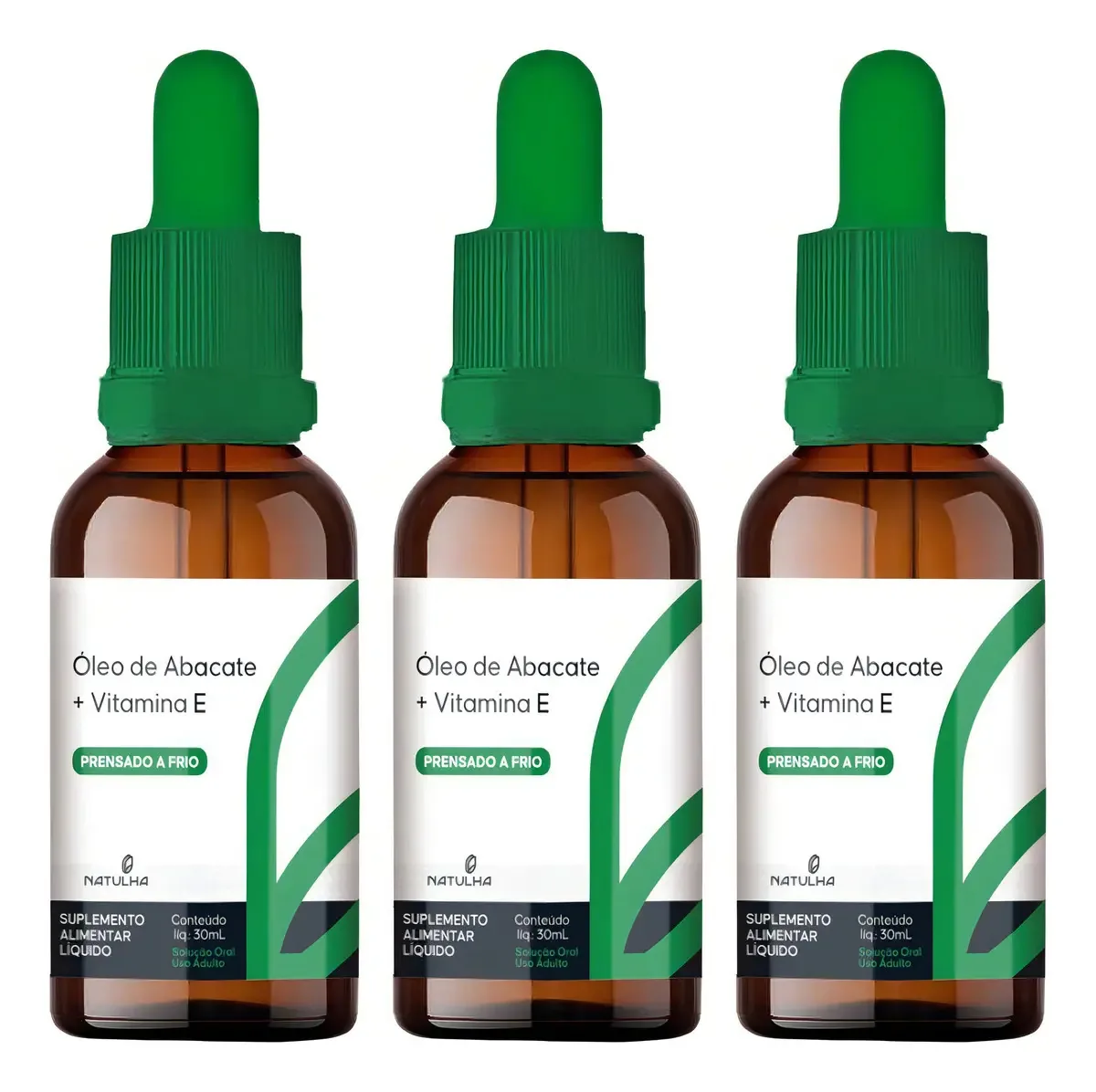 Kit 3x Óleo De Abacate Em Gotas Vitamina E 30ml - Natulha