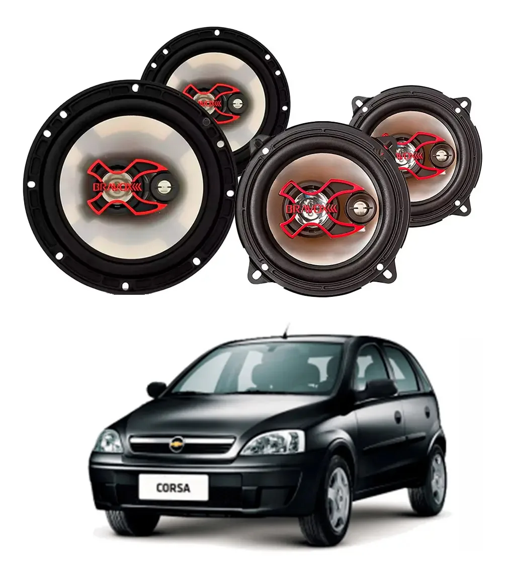 2 Alto Falantes 6 + 2 Alto Falantes 5 Polegadas Corsa Hatch