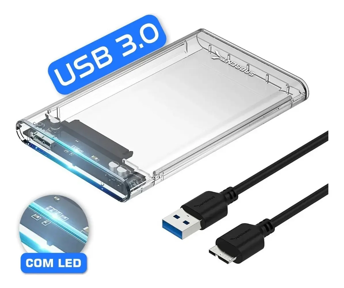 Case De Gaveta Para Hd Externo Transparente Usb 3.0 Notebook Sata Ssd Thunderbolt Gaveta Dock 3.5 Mymax Caixaadaptador 2.5 Win Castle Ps4 Ps5 Tvbox Xbox