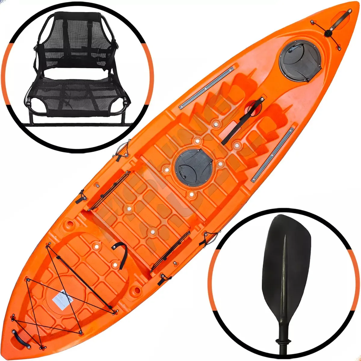Caiaque Pesca Caiman 100 Hidro2eko Cadeira Remo Cor Laranja