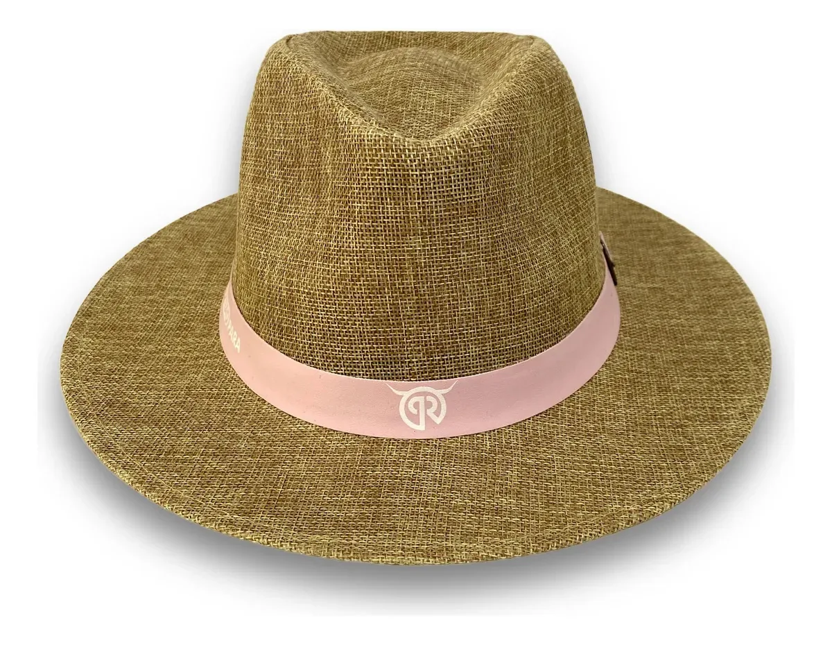 Chapéu Fibra De Bambu O Agro Não Para Pecuária Rural Cor Rosa-claro Tamanho 60 Cm - G