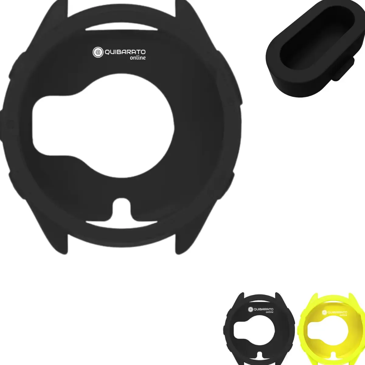 Capa de Silicone Quibarato Para Garmin Forerunner 965 Proteção Preta