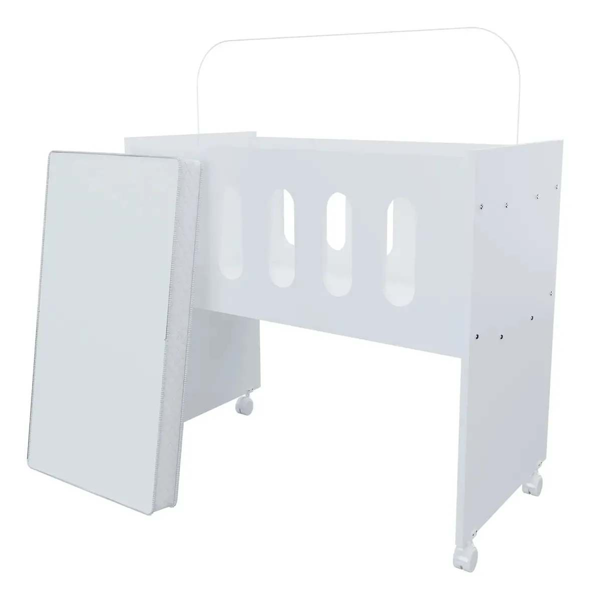 Neloja Berço Moises Multifuncional Kids Para Quarto Do Bebê Com Rodizios Para Meninos E Meninas Mini Moderno Com Colchão Cor Branco