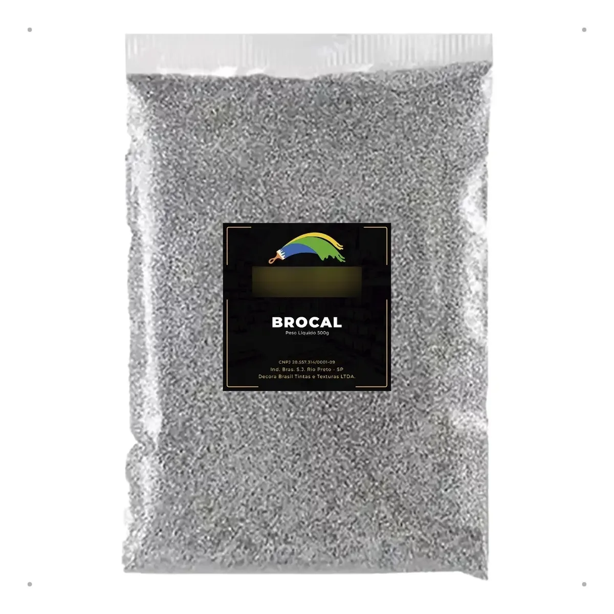 Brocal em Flocos Metalizado Prateado para Decoração 500g