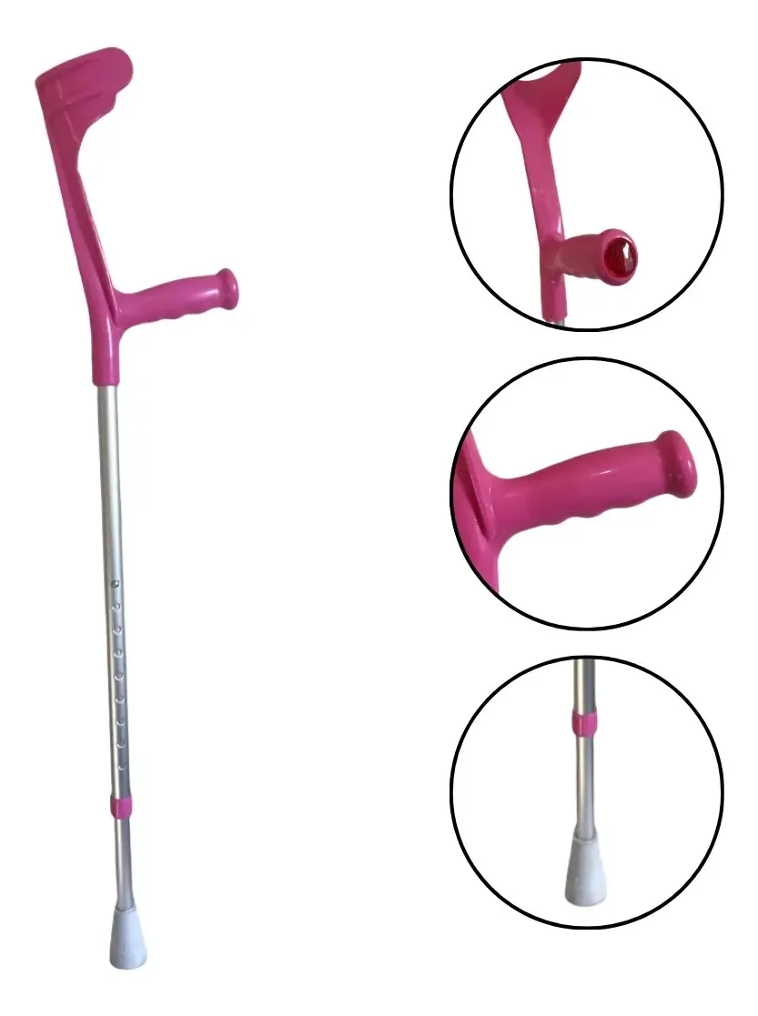Bengala Muleta Regulável Altura Braço Colorida Várias Cores Cor Rosa